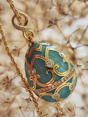 Faberge 18Kt Diamond Egg Necklace
